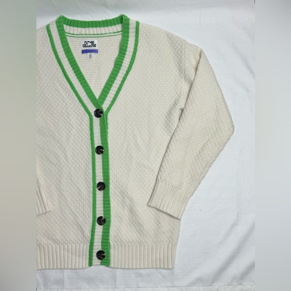 Future Collective Kahlana Barfield Ivory Women’s XXS Cardigan Sweater - Picture 4 of 13